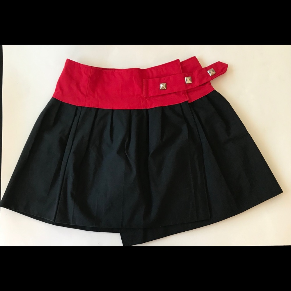 Red and Black School Girl Wrap Skirt